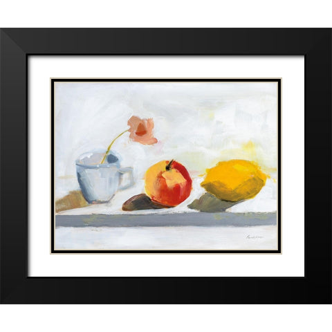 Lemon Apple Cup Black Modern Wood Framed Art Print with Double Matting by Munger, Pamela