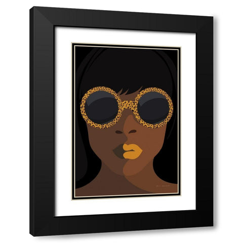 Accessorize I Yellow Lips Black Modern Wood Framed Art Print with Double Matting by Escalante, Omar