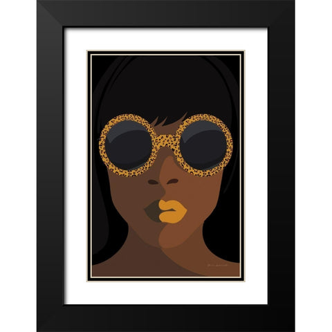 Accessorize I Yellow Lips Black Modern Wood Framed Art Print with Double Matting by Escalante, Omar