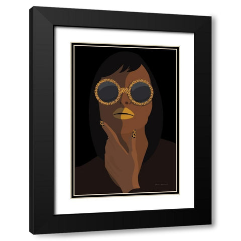 Accessorize II Yellow Lips Black Modern Wood Framed Art Print with Double Matting by Escalante, Omar