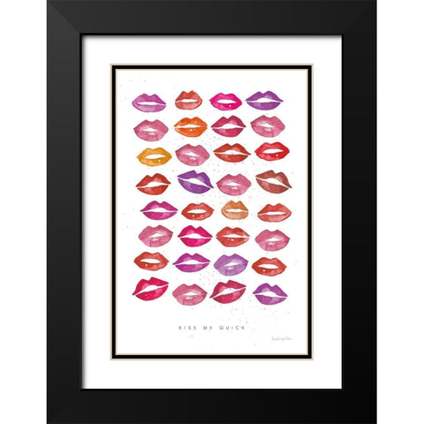 Kiss Me Quick Black Modern Wood Framed Art Print with Double Matting by Charro, Mercedes Lopez