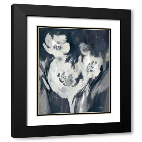 White Fairy Tale Floral II Black Modern Wood Framed Art Print with Double Matting by Vassileva, Silvia