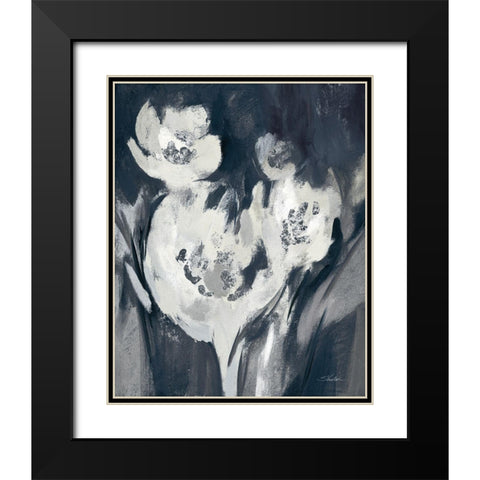 White Fairy Tale Floral II Black Modern Wood Framed Art Print with Double Matting by Vassileva, Silvia