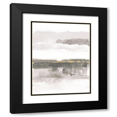 Influence of Line and Color Neutral Gold Black Modern Wood Framed Art Print with Double Matting by Schick, Mike
