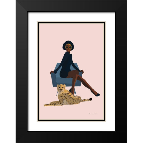 Wild Lounge II Rose Pink Black Modern Wood Framed Art Print with Double Matting by Escalante, Omar