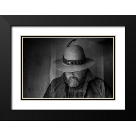 Home on the Range Cowboy II Black Modern Wood Framed Art Print with Double Matting by Larson, Nathan