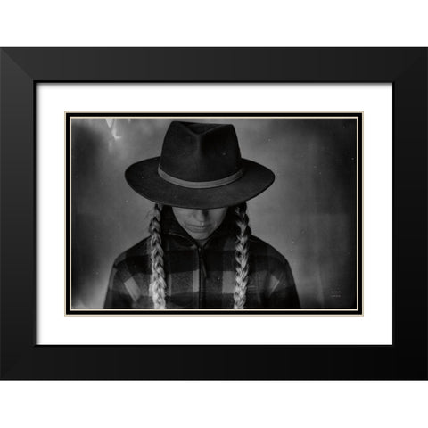 Home on the Range Cowgirl II Black Modern Wood Framed Art Print with Double Matting by Larson, Nathan
