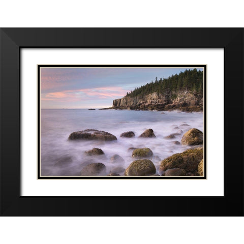 Cobblestone Beach Black Modern Wood Framed Art Print with Double Matting by Majchrowicz, Alan