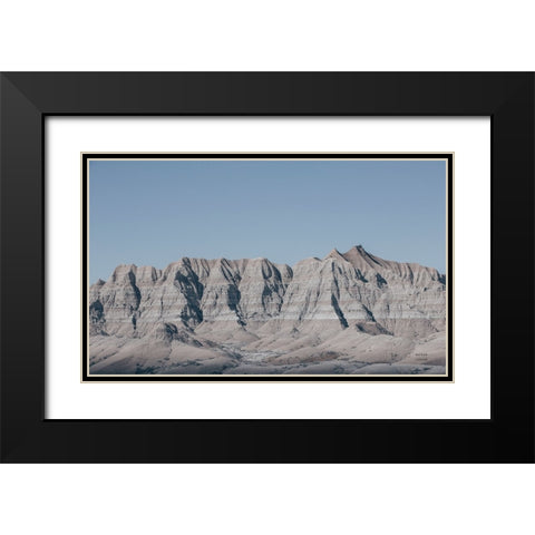 Badlands Black Modern Wood Framed Art Print with Double Matting by Larson, Nathan