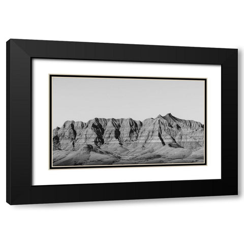 Badlands BW Black Modern Wood Framed Art Print with Double Matting by Larson, Nathan