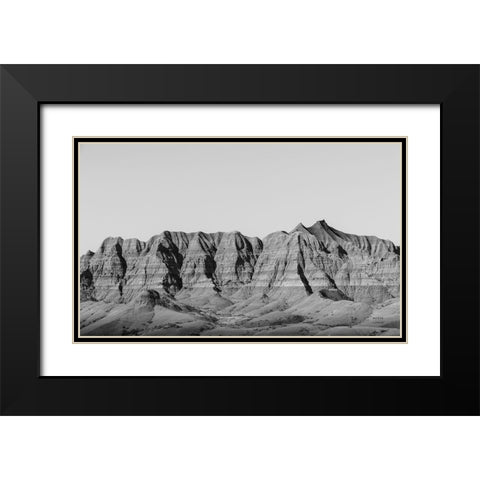 Badlands BW Black Modern Wood Framed Art Print with Double Matting by Larson, Nathan