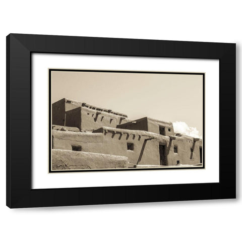 Southwest Adobe Black Modern Wood Framed Art Print with Double Matting by Larson, Nathan
