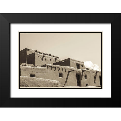Southwest Adobe Black Modern Wood Framed Art Print with Double Matting by Larson, Nathan