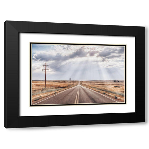 Montana Skies Black Modern Wood Framed Art Print with Double Matting by Larson, Nathan