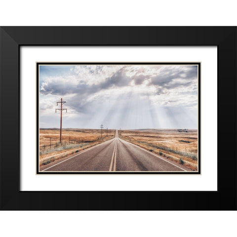 Montana Skies Black Modern Wood Framed Art Print with Double Matting by Larson, Nathan
