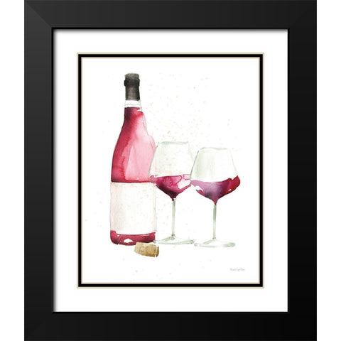 Pop the Cork I No Words Black Modern Wood Framed Art Print with Double Matting by Charro, Mercedes Lopez