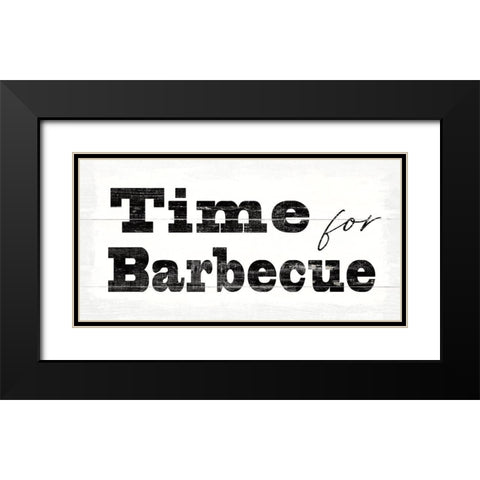 Time for Barbecue Black Modern Wood Framed Art Print with Double Matting by Wild Apple Portfolio