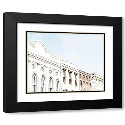 Row Houses Black Modern Wood Framed Art Print with Double Matting by Urquhart, Elizabeth