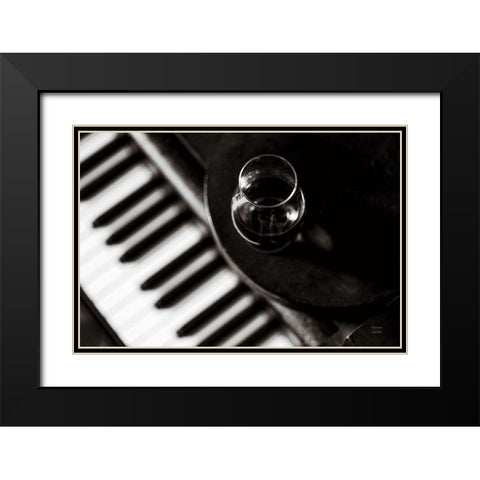 Black and White Black Modern Wood Framed Art Print with Double Matting by Larson, Nathan