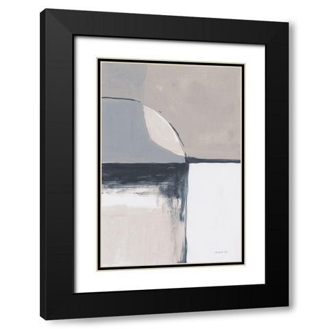 Overlay I Blue Black Modern Wood Framed Art Print with Double Matting by Nai, Danhui