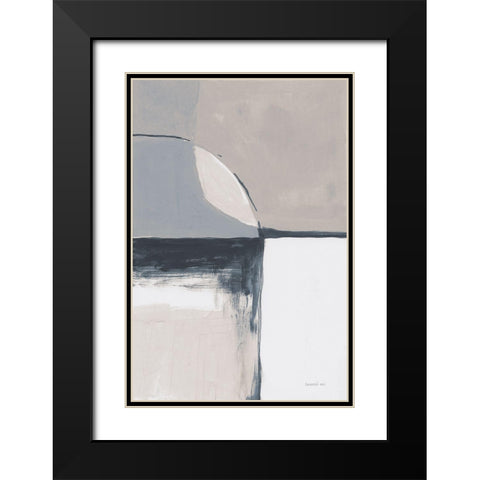 Overlay I Blue Black Modern Wood Framed Art Print with Double Matting by Nai, Danhui