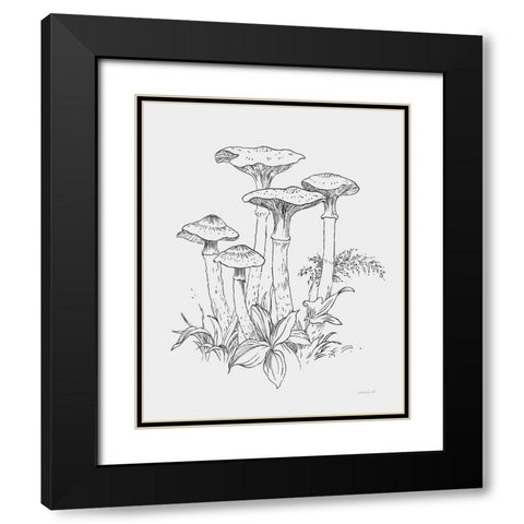 Natures Sketchbook I Bold Light Gray Black Modern Wood Framed Art Print with Double Matting by Nai, Danhui