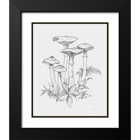 Natures Sketchbook I Bold Light Gray Black Modern Wood Framed Art Print with Double Matting by Nai, Danhui