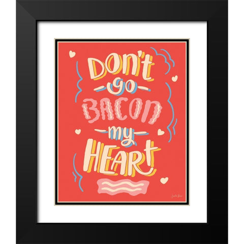 Bacon My Heart I Black Modern Wood Framed Art Print with Double Matting by Penner, Janelle