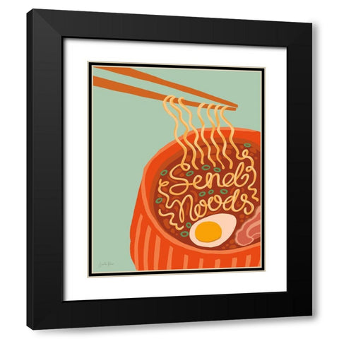 Send Noods I Black Modern Wood Framed Art Print with Double Matting by Penner, Janelle