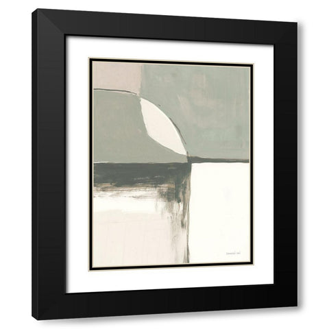 Overlay I Green Crop Black Modern Wood Framed Art Print with Double Matting by Nai, Danhui