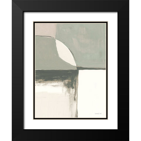 Overlay I Green Crop Black Modern Wood Framed Art Print with Double Matting by Nai, Danhui