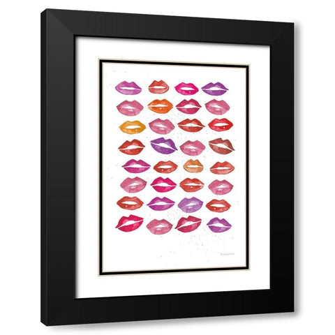 Kiss Me Quick No Words Black Modern Wood Framed Art Print with Double Matting by Charro, Mercedes Lopez