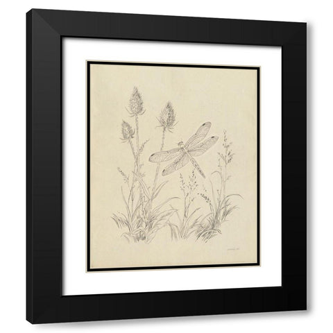 Vintage Nature Sketchbook IV Black Modern Wood Framed Art Print with Double Matting by Nai, Danhui