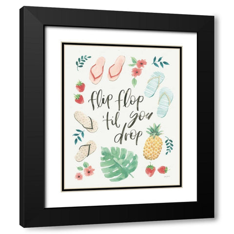 Lifes a Beach II Black Modern Wood Framed Art Print with Double Matting by Jackson, Jenaya