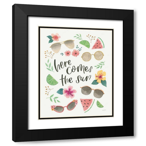 Lifes a Beach III Black Modern Wood Framed Art Print with Double Matting by Jackson, Jenaya