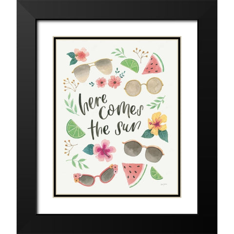 Lifes a Beach III Black Modern Wood Framed Art Print with Double Matting by Jackson, Jenaya