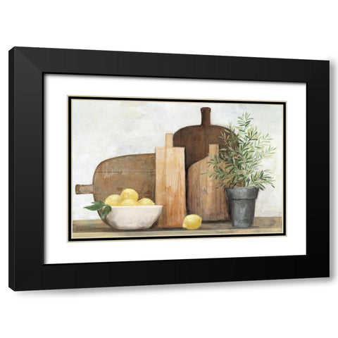 Rustic Kitchen Brown Black Modern Wood Framed Art Print with Double Matting by Purinton, Julia