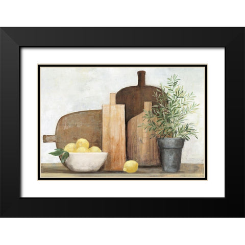 Rustic Kitchen Brown Black Modern Wood Framed Art Print with Double Matting by Purinton, Julia
