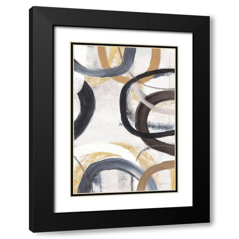 Dwell I Gold Neutral Crop Black Modern Wood Framed Art Print with Double Matting by Warrick, Cheryl