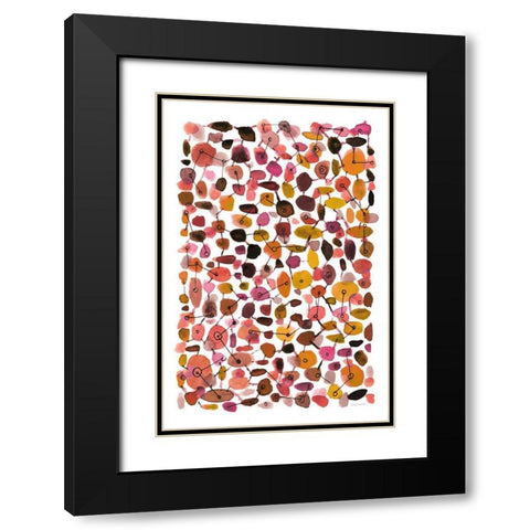 Mid Century III Plum Vertical Black Modern Wood Framed Art Print with Double Matting by Warrick, Cheryl