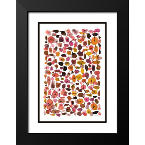 Mid Century III Plum Vertical Black Modern Wood Framed Art Print with Double Matting by Warrick, Cheryl