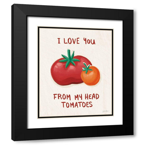 Tomato Toss I Black Modern Wood Framed Art Print with Double Matting by Penner, Janelle