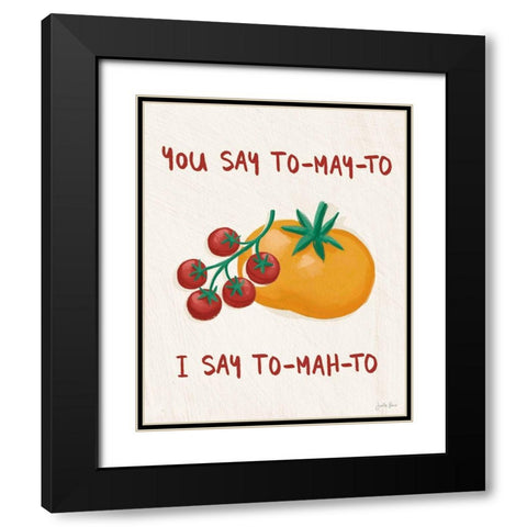 Tomato Toss II Black Modern Wood Framed Art Print with Double Matting by Penner, Janelle