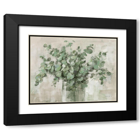 Scented Eucalyptus Neutral Black Modern Wood Framed Art Print with Double Matting by Nai, Danhui