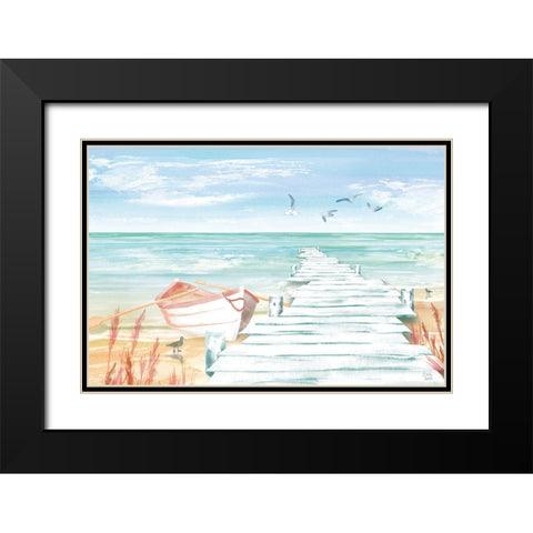 Ocean Breeze I Black Modern Wood Framed Art Print with Double Matting by June, Dina
