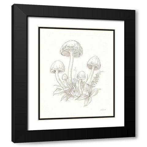 Nature Sketchebook IX Black Modern Wood Framed Art Print with Double Matting by Nai, Danhui