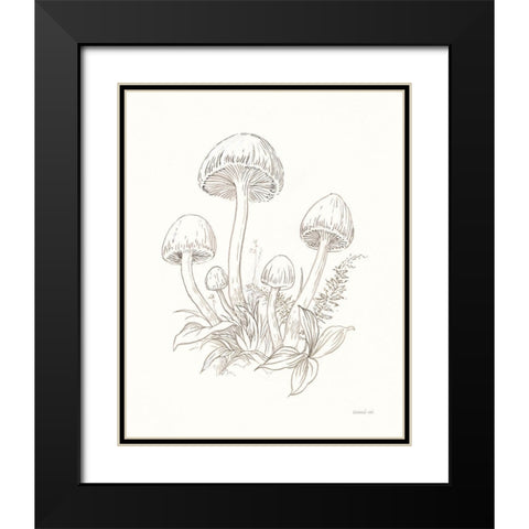 Nature Sketchebook IX Black Modern Wood Framed Art Print with Double Matting by Nai, Danhui