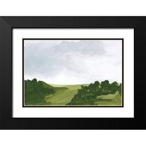 Country Lane Blue Sky Black Modern Wood Framed Art Print with Double Matting by Mack, Lynn