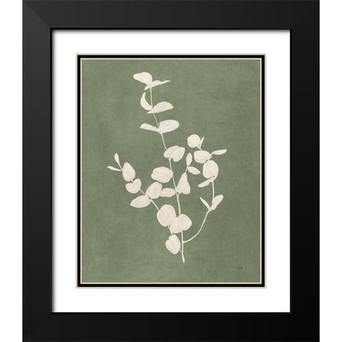 Botanical Study II Forest Green Black Modern Wood Framed Art Print with Double Matting by Purinton, Julia