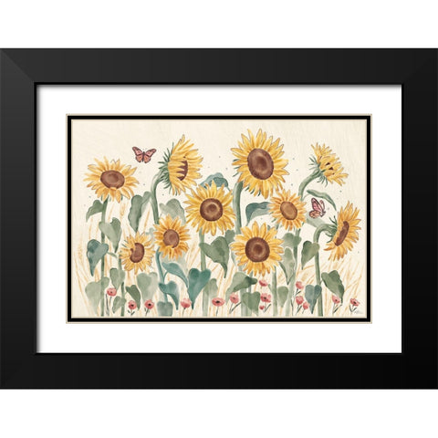 Sunflower Season I Bright Black Modern Wood Framed Art Print with Double Matting by Penner, Janelle